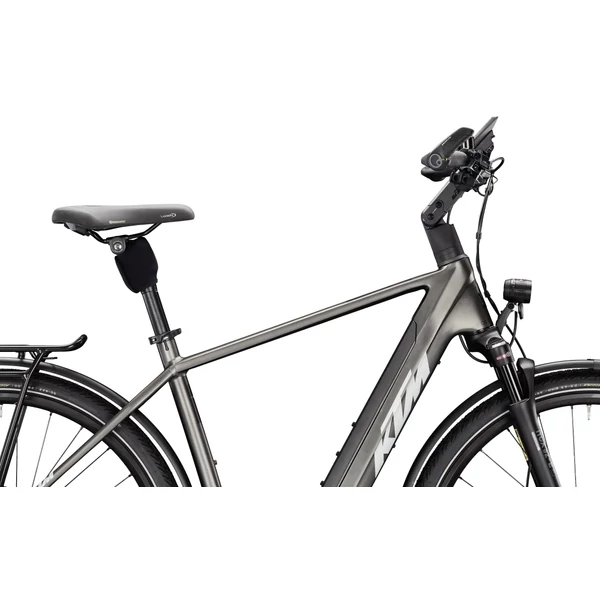 KTM Macina Style 810 elektromos kerékpár szürke színben férfi vázzal