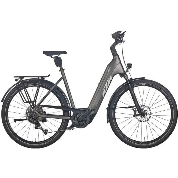 KTM Macina Style 810 elektromos kerékpár szürke színben komfort vázzal