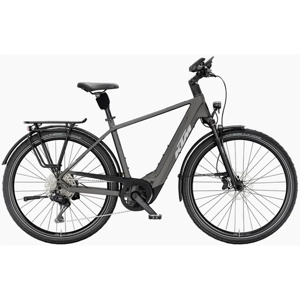 KTM Macina Style 820 elektromos kerékpár szürke színben férfi vázzal