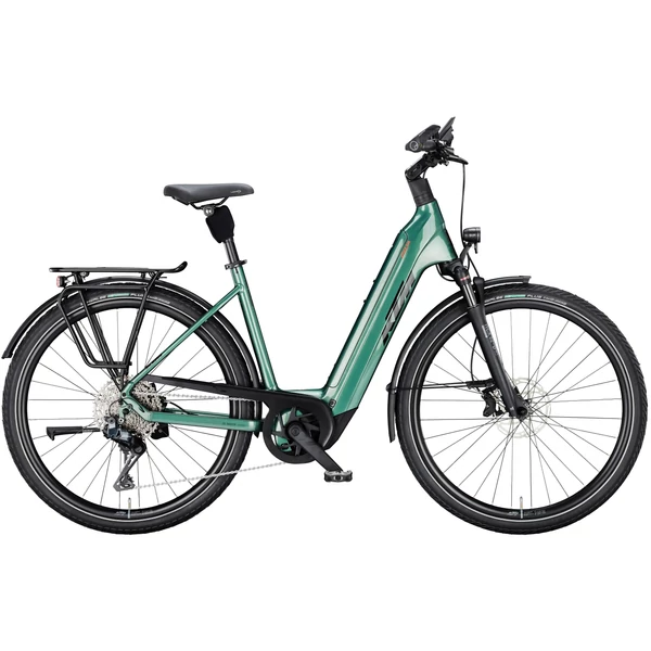 KTM Macina Style 820 elektromos kerékpár zöld színben komfort vázzal