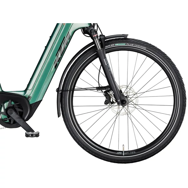 KTM Macina Style 820 elektromos kerékpár zöld színben komfort vázzal