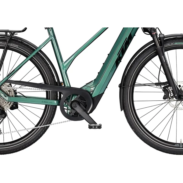 KTM Macina Style 820 elektromos kerékpár zöld színben női vázzal