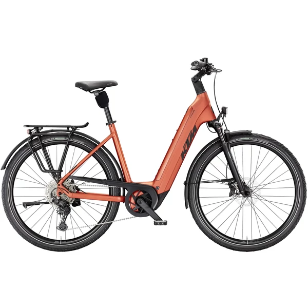 KTM Macina Style 830 elektromos kerékpár komfort vázzal narancs színben
