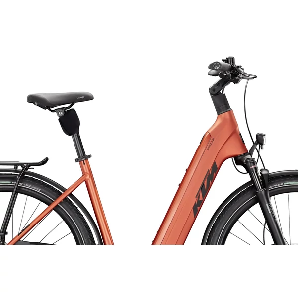 KTM Macina Style 830 elektromos kerékpár komfort vázzal narancs színben