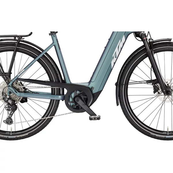 KTM Macina Tour PX 610 elektromos kerékpár komfort vázzal kék színben