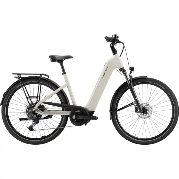 PEGASUS Solero Evo 10 elektromos kerékpár komfort vázzal világosszürke színben