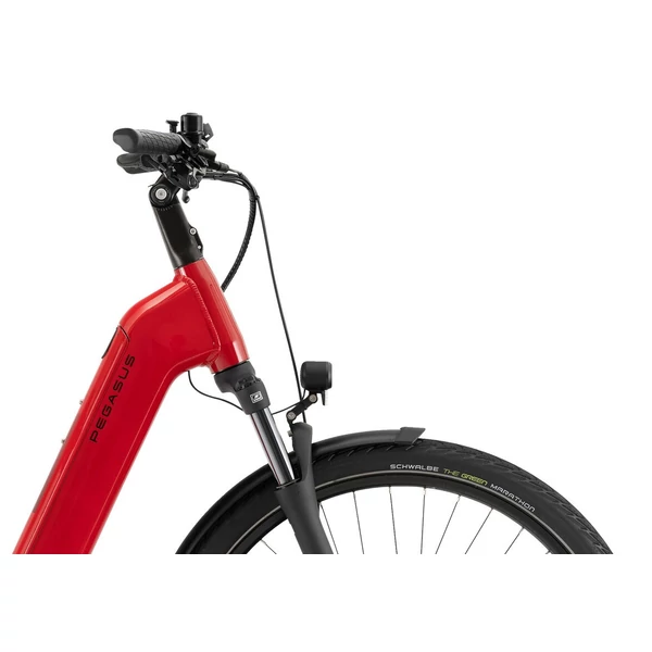 PEGASUS Solero Evo 10 elektromos kerékpár komfort vázzal piros színben